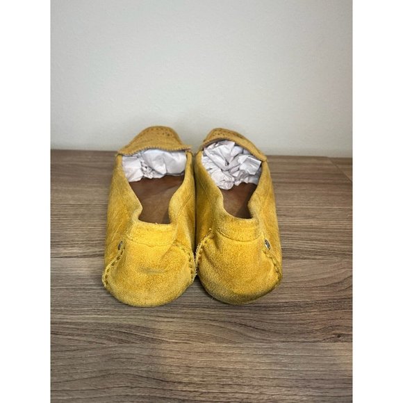Ugg Women Genuine Leather Mustard Yellow Slip On Loafers Flats Shoes 9.5 - Picture 3 of 8